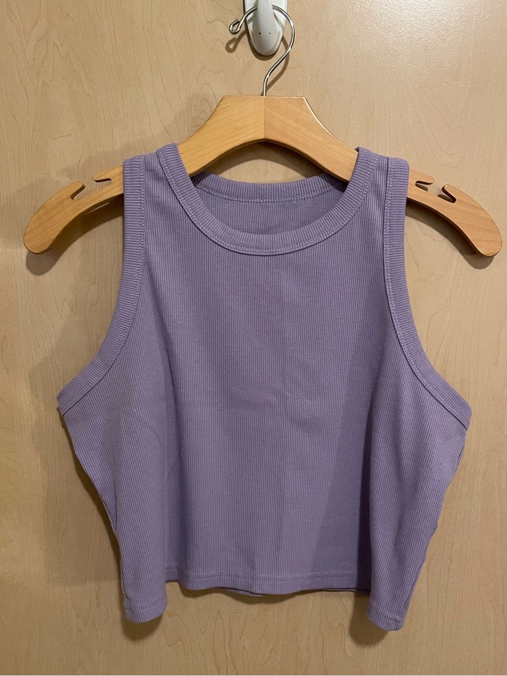 Lilac Ribbed Cropped Rib Tank Top